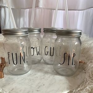 Rae Dunn Mason Jar Style Short Tumblers